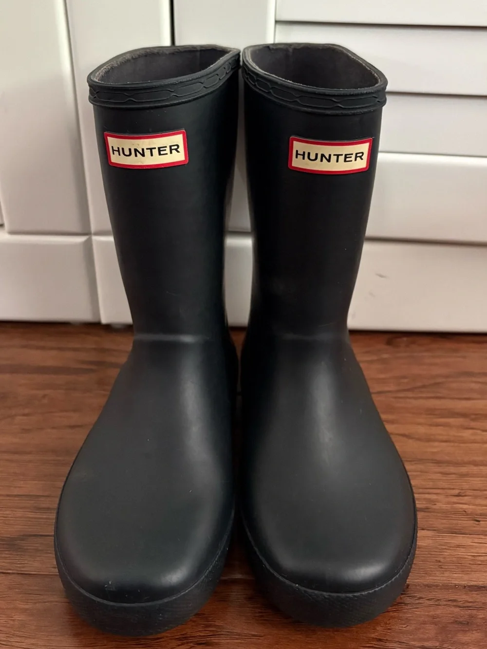Navy Hunter Boots kids US size 12
